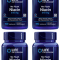 4PACK Life Extension No Flush Niacin 640 mg for Cardio Neuro Metabolism 100 Caps