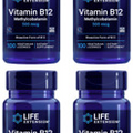 4PACK Life Extension Vitamin B12 Methylcobalamin 500 mcg 100 Vegetarian Lozenges