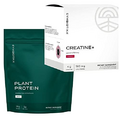 CYMBIOTIKA Creatine+ & Plant-Based Protein Powder Bundle, Creatine and Glutamine Supplement + Plant Protein Drink & Smoothie Mix for Amino Energy, Recovery, Gut Health, and Muscle Mass