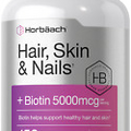 Hair Skin & Nails Vitamins | 150 Caplets | with Biotin  & Collagen | by Horbaach