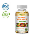 Organic Vitamin E Capsules Supplement for Hair Skin Nail Face Health Vegan