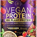 Vegan Protein Powder, Chocolate Fudge - 100% Plant Based Protein, 3.4g BCAAs