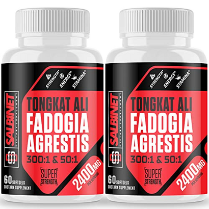 2400mg Fadogia Agrestis Tongkat Ali Supplements - Third Party Tested - 1400mg Fadogia Agrestis & 1000mg Tongkat Ali, Maximum Strength, Muscle Mass & Athletic Performance, 2 Packs