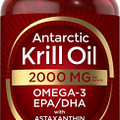 Antarctic Krill Oil 2000 Mg 120 Softgels Omega-3 EPA, DHA with Astaxanthin Suppl