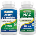 Best Naturals Acetyl L-Carnitine 500 Mg & NAC N-Acetyl-Cysteine 600 mg