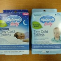 2 Pk Hylands Baby Day or Night Time Tiny Cold Tabs 125 Tabs 9B