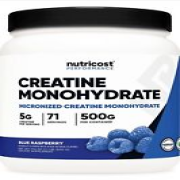 Nutricost Blue Raspberry Flavored 100% Pure Creatine Monohydrate Powder Vegan
