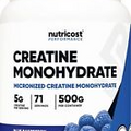 Nutricost Blue Raspberry Flavored 100% Pure Creatine Monohydrate Powder Vegan