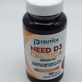 Ceutica Need D3 Vitamin D 10000 IU 30 Tablets NEW. Free Shipping