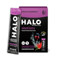 HALO Hydration - Electrolyte Drink Mix | Hydration Powder Packets | Berry Flavor – For Sports and Cycling | Easy Open Single Serving Stick | 6 Sticks
