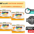 4X CENTRUM Energy B-Vitamins and Minerals + Vitamin C & E 60 Tablets XPRESS SHIP