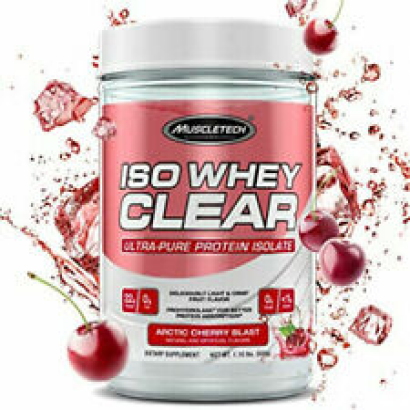 MuscleTech ISO WHEY CLEAR Protein Isolate Powder 19 Serves ARCTIC CHERRY BLAST
