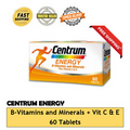 CENTRUM Energy B-Vitamins and Minerals + Vitamin C & E 60 Tablets XPRESS SHIP