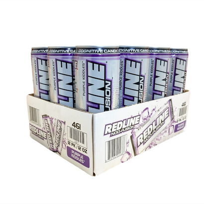 REDLINE NOO Fusion - Carbonated PreWorkout Energy Drink | Purple Kiddle, 12 Cans