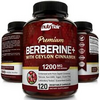 Premium Berberine HCL Pills 1200mg Plus Organic Ceylon Cinnamon - 120 Capsules