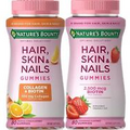 Nature's Bounty Hair Skin Nails 100mg Collagen & 2500mg Biotin 80ct Gummies 2 pk