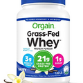 Orgain Whey Protein Powder, Vanilla Bean- 21g Grass Fed Dairy Protein, 5g BCAAs, 3g Prebiotic Fiber, No Sugar Added, No Added Hormones, Gluten Free, Kosher, For Shakes & Smoothies - 1.82lb