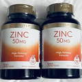 2 Bottles ZINC / Vitamin B3 (2x300 Tablets-50Mg) CARLYLE Vegetarian HIGH POTENCY
