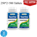 2 Pack Best Naturals Taurine 1000 mg 250 Tablets
