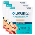 Liquid I.V.® Hydration Multiplier® Sugar-Free - White Peach - Hydration Powder Packets | Electrolyte Powder Drink Mix | Convenient Single-Serving Sticks | Non-GMO | 3 Pack (42 Servings)