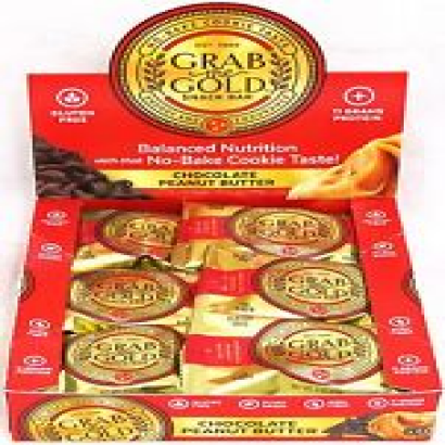 Grab The Gold Energy Protein Snack Bars Chocolate Peanut Butter 12 Count Box