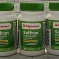 3 X Walgreens Saffron 30mg Dietary Supplement for Mood Support, 30 Capsules
