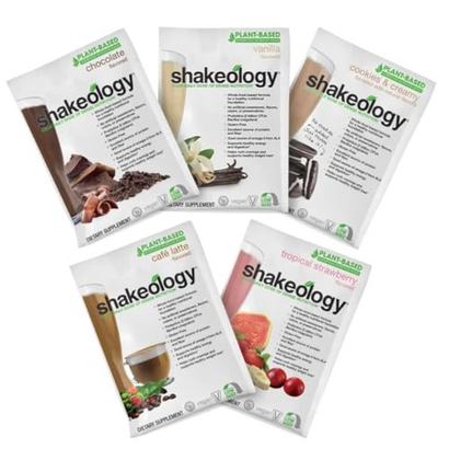 Shakeology Sampler Pack Vegan Protein Powder, Gluten Free Superfood Protein Shake with Supergreens, Probiotics for Gut Health, Adaptogens, Vitamins, 16g Plant Protein per Serving