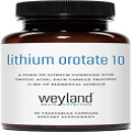 Weyland Brain Nutrition: Lithium Orotate 10Mg (1 Bottle), 60 Vegetarian Capsules
