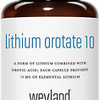 Weyland Brain Nutrition: Lithium Orotate 10Mg (1 Bottle), 60 Vegetarian Capsules