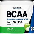 Nutricost BCAA 2:1:1 Powder (Green Apple) 30 Servings - 6G Per Serving