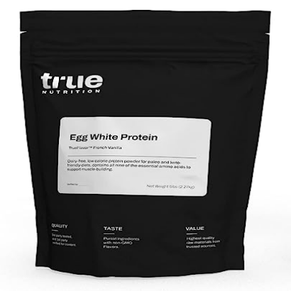 True Nutrition Egg White Protein Powder - Low Carb, Paleo, Keto, Carnivore, Lactose-Free, Gluten-Free (French Vanilla, 5lb)