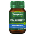 Thompson's Ultra B12 1000mcg 100 Sublingual Vegan Vitamin B12 Energy Support