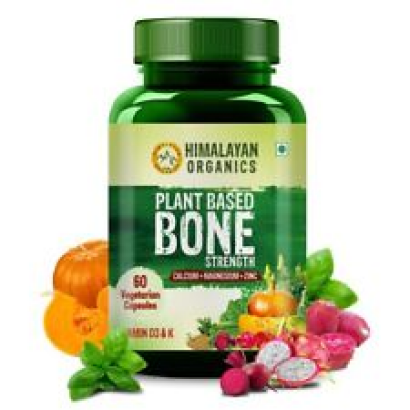 Himalayan Organics Plant Based Bone Strength Supplement With Vitamin D3,C,K,Calc