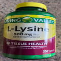 Spring Valley L-Lysine Dietary Supplement- 500 Mg- 250 Count- Expires 11/2024