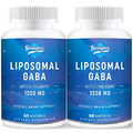 Genogna Liposomal GABA with L-Theanine 1200mg - 2 Pack High Bioavailable GABA Supplements,Similar to 5-HTP, 120 Capsules for Adults