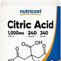 Nutricost Citric Acid 1000mg (1 Gram), 240 Capsules - Gluten Free, Non-GMO