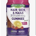 Nature's Truth Hair, Skin & Nails Gummies, 2500 mcg Biotin, 80 Gummies, Exp 6/24