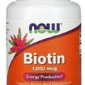 Now Foods - BIOTIN 1000mcg 100 caps - Vitamin B7