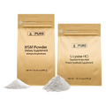 PURE ORIGINAL INGREDIENTS L-Lysine HCI and MSM Powder Bundle, Various Sizes, Dietary Supplement, Non-GMO