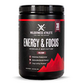 Wilderness Athlete - Energy & Focus | Energy Pre Workout for Women & Men - Energy Powder Drink Mix with Natural Caffeine - Low-Carb, Zero Sugar Workout Powder - 30 Serving Tub (Wild Berry)