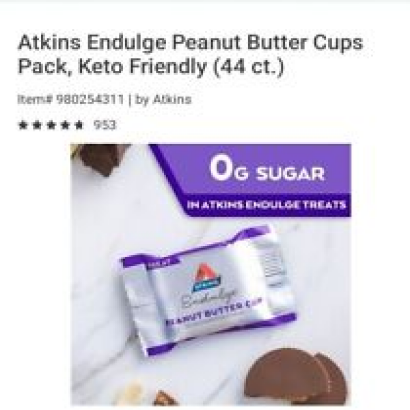 Atkins Endulge Peanut Butter Cups Energy Bar (Pack of 44)