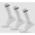 MP Unisex Crew Socks (3 pack) - White - UK 9-11