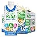 Orgain Organic Kids Nutritional Protein Shake, Vanilla - Kids Snacks With 8g Dairy Protein, 22 Vitamins & Minerals, Fruits & Vegetables, Gluten Free, Soy Free, Non GMO, 8.25 Fl Oz (Pack of 12)