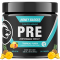 Honey Badger Pre Workout Powder, Keto Vegan Preworkout for Men & Women with Vitamin C, Beta Alanine & Caffeine, Sugar Free Natural Energy Supplement, Tropical Punch (High-Stim)