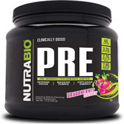 NutraBio PRE Workout Powder, Beta Alanine, Creatine, Dragonfruit, 20 Servings