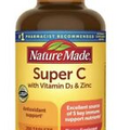 Nature Made Super C with Vitamin D3 and Zinc, 200 Tablets, No Artificial Flavors