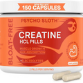 Creatine HCL Pills - Muscle Growth, Endurance, No Bloat, No Load, 150 Capsules
