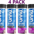 NUUN Hydration Sport + Caffeine Single Tube Wild Berry 4 PACK (40 Tablets)