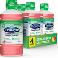 Pedialyte Advanced Care 33.8 Fl Oz (Pack of 4), Strawberry Lemonade