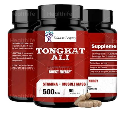 Tongkat Ali Extract 60 Capsules 500mg - Supplement to Help Boost Testosterone, Improve Muscle Mass and Exercise Endurance, Support Blood Pressure and Positive Mood - by Diaass Legacy